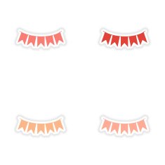 assembly realistic sticker design on paper garlands N10