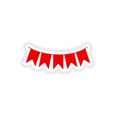 icon sticker realistic design on paper garland N10