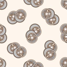 racing wheel cartoon seamless pattern background