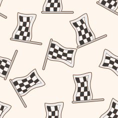 racing flags cartoon seamless pattern background