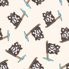 pirate flags cartoon seamless pattern background N4