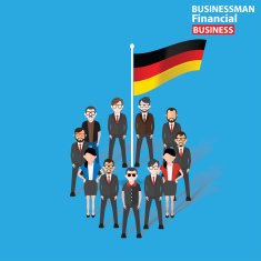 Germany flag businessman on blue background clean vector
