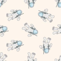 Space Astronaut 10 cartoon seamless pattern background N3