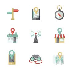 Navigation icons set N7