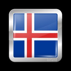 Flag of Iceland Metal Icons