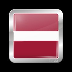 Flag of Latvia Metal Icons N3
