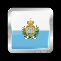 Flag of San Marino Metal Icons N2