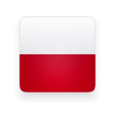Square icon with flag of Poland
