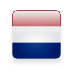 Square icon with flag of Netherlands