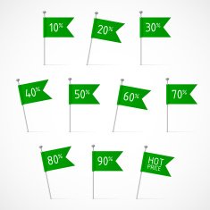Green flags with offers