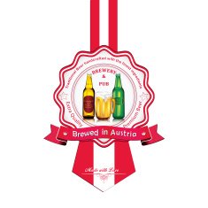 Brewed in Austria - Beer sticker advertising