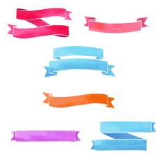 Set of tapes Watercolor texture Colorful pastel colors Isolated Vector