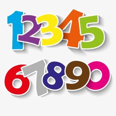 Set of colorful ribbon font Numbers