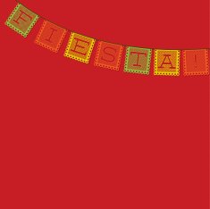 Mexican 'papel picado' (Paper flag decoration) card in vector fo N6