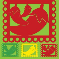 Mexican 'papel picado' (Paper flag decoration) set in vector for N3