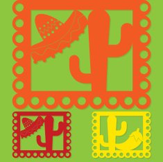 Mexican 'papel picado' (Paper flag decoration) set in vector for N6