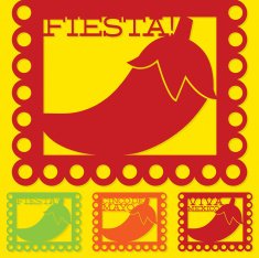 Mexican 'papel picado' (Paper flag decoration) set in vector for N9