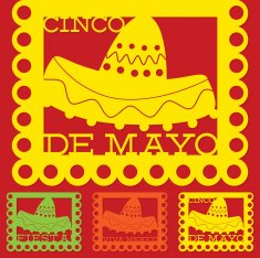 Mexican 'papel picado' (Paper flag decoration) set in vector for N10