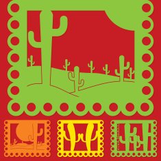 Mexican 'papel picado' (Paper flag decoration) set in vector for N13
