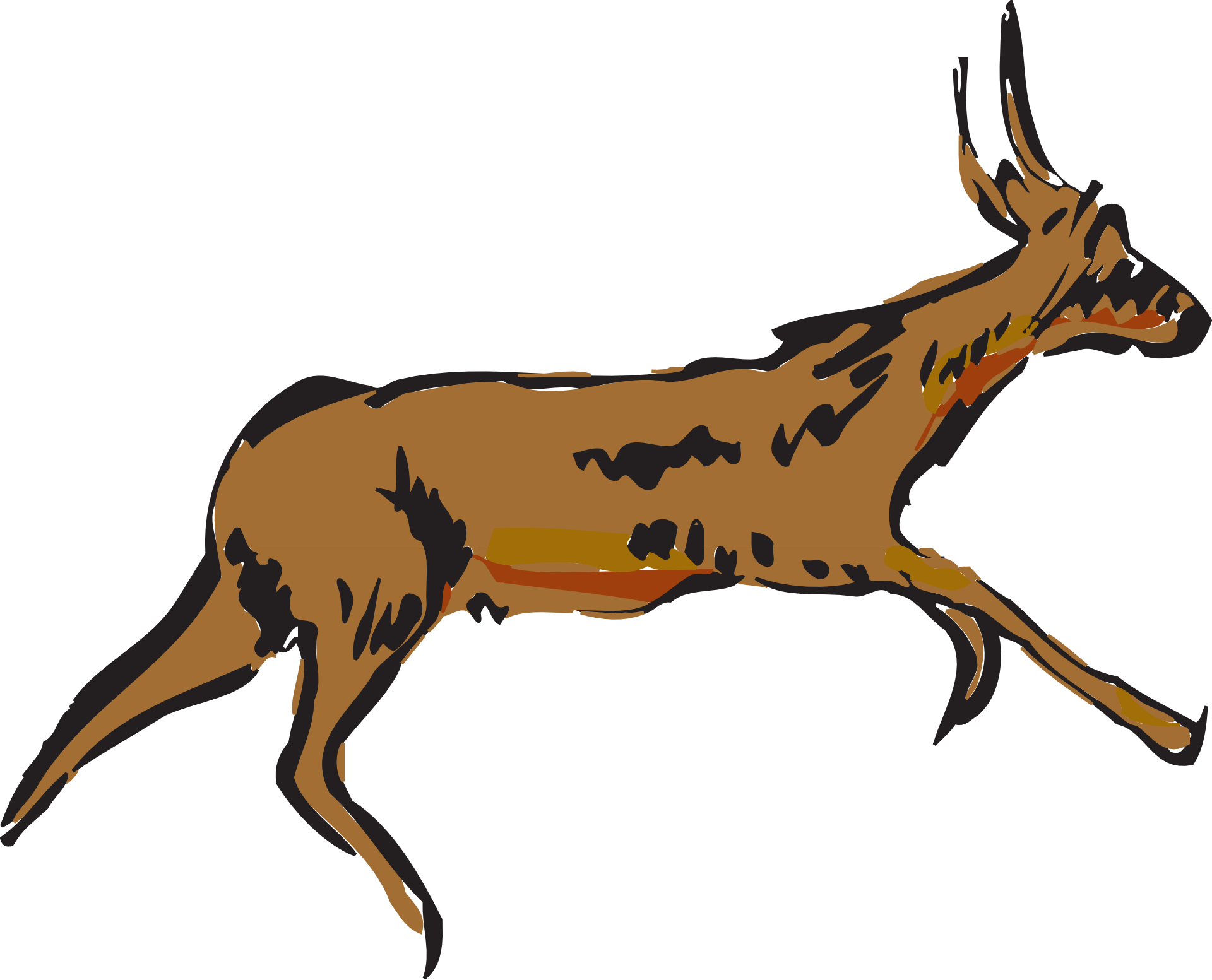 Antelope scared animal drawing free image download