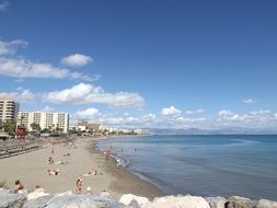 relaxing on the beach by the sea in summer