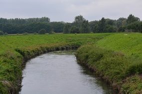 river in countryside field landscape