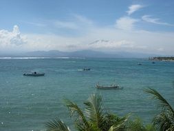 tourist boats in the sea