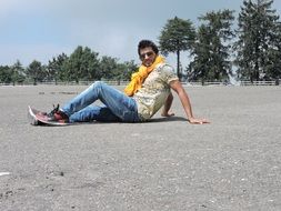 man relaxing on the beach