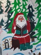 santa claus advent as a drawing