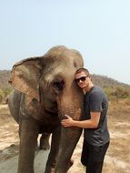 picture of a man with elephant