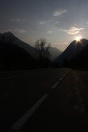 empty road in the mountains of austria