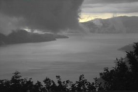 mystic smoke over the lake