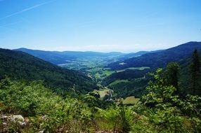 panoramic view of green mountains in summer
