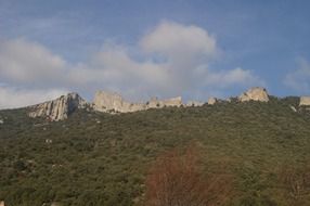 Peyrepertuse is a ruined fortress in the French Pyrenees