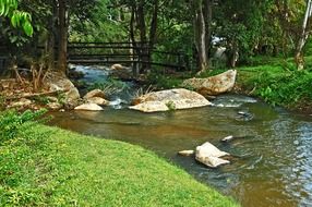 river landscape with stones in thailand