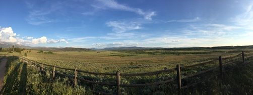 panoramic field mountain nature landscape