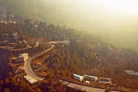 landscape of a mountain village