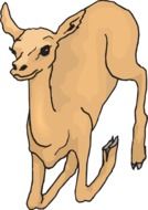 painted deer on bent legs