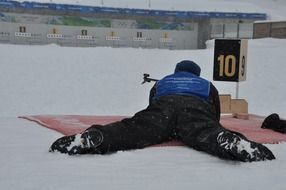biathlete near target