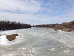 gorgeous frozen river on a sunny day