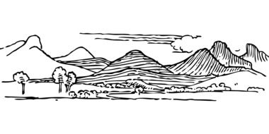 mountains landscape drawing