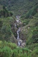 waterfall in scenic canyon, Ecuador, banos