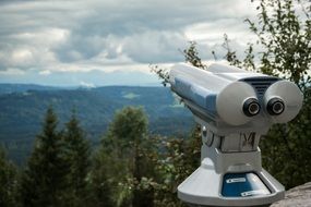 binoculars on viewpoint, germany, bavaria