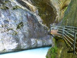 footbridge along the Aare River in Switzerland