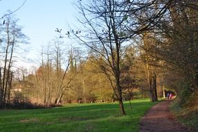 walk path in the autumn park