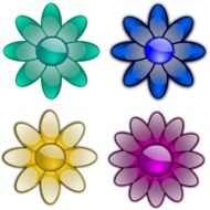 drawed glossy flowers