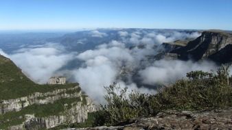 clouds over the mountains in Urubici, Brazil