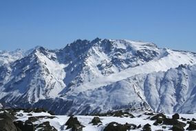 panoramic view of the snow-capped Alps in Switzerland
