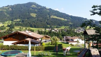 village near a mountain in austria