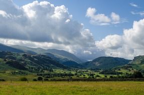 colored spring landscape in England